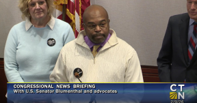 Corey Moses speaks at Jan 9 press conference to denounce federal attempts to escalate the student debt crisis