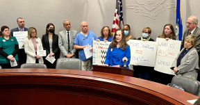 Backus Federation of Nurses Past President Sherri Dayton Speaks at 2023 Press Conference