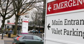 Sign for ER outside Hartford Hospital